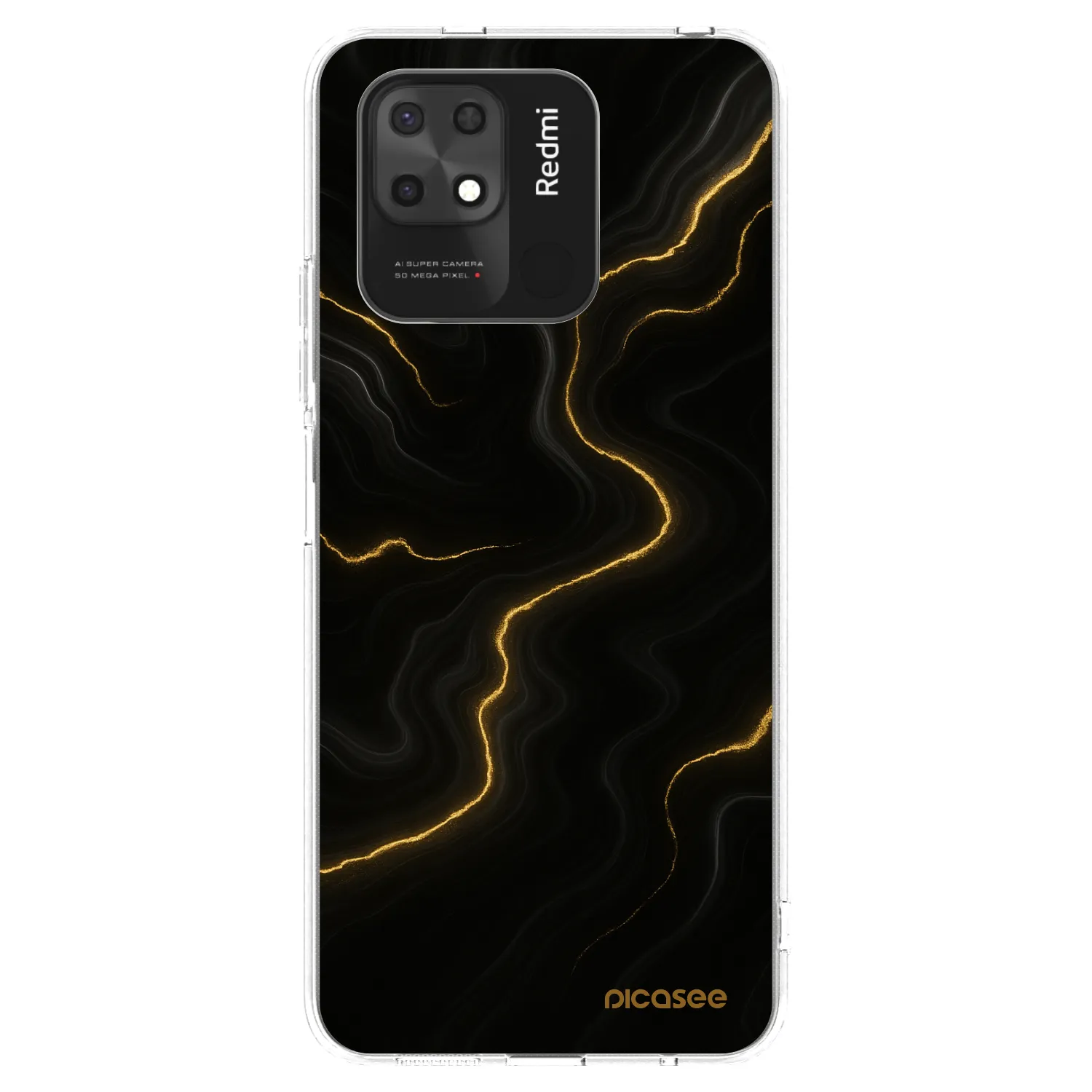 Picasee Xiaomi Redmi 10C Hülle - Transparentes Silikon - Thunder