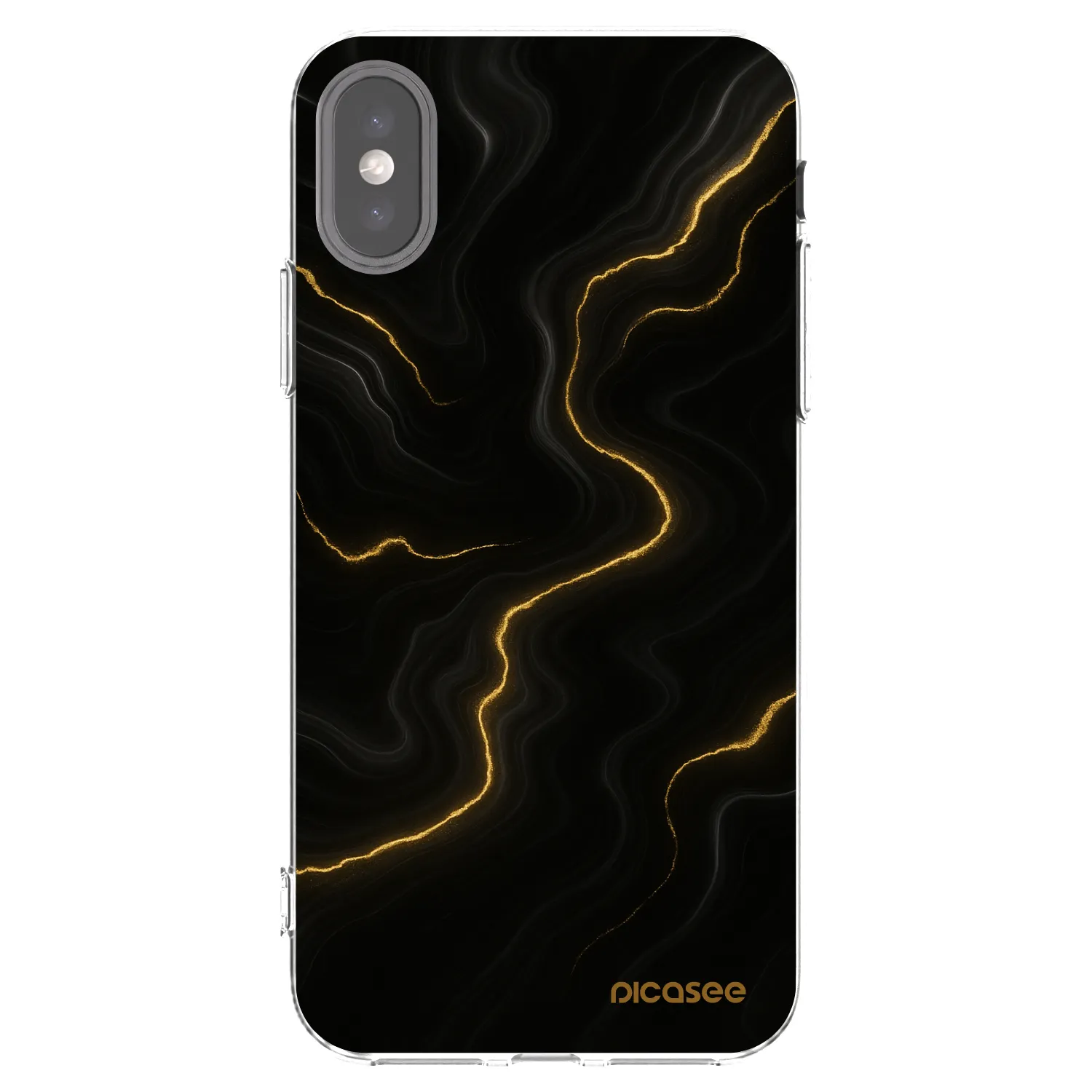 Picasee Apple iPhone X/XS Hülle - Transparentes Silikon - Thunder