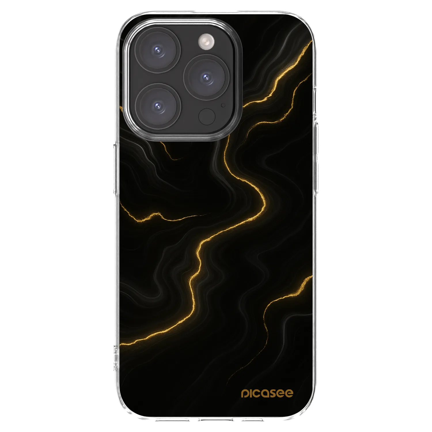 Picasee Apple iPhone 15 Pro Hülle - Transparentes Silikon - Thunder