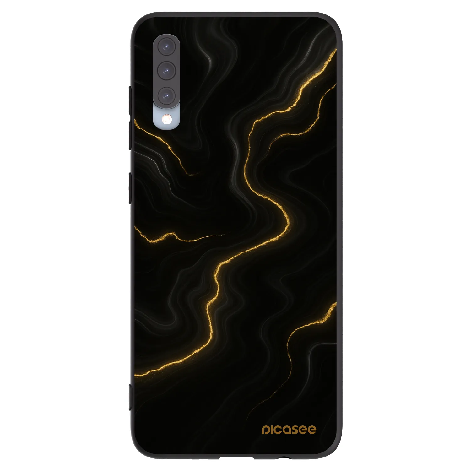 Picasee Samsung Galaxy A70 A705F Hülle - Schwarzes Silikon - Thunder