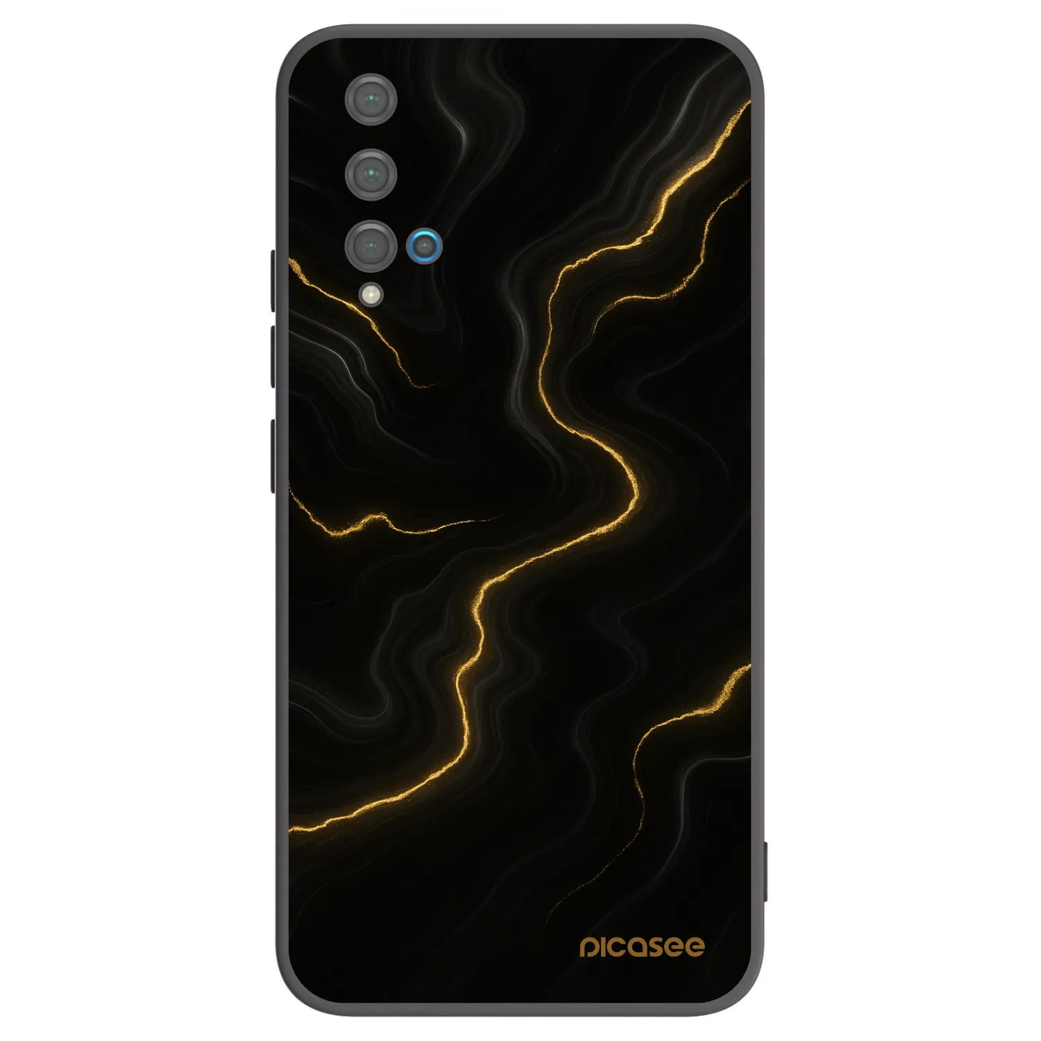 Picasee Huawei Nova 5T Hülle - Schwarzes Silikon - Thunder