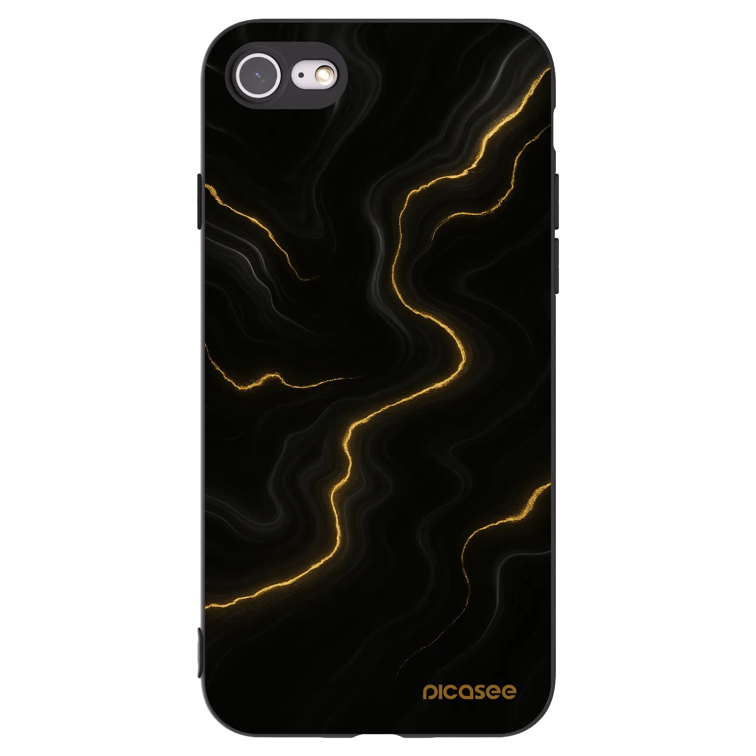 Picasee Apple iPhone SE 2020 Hülle - Schwarzes Silikon - Thunder