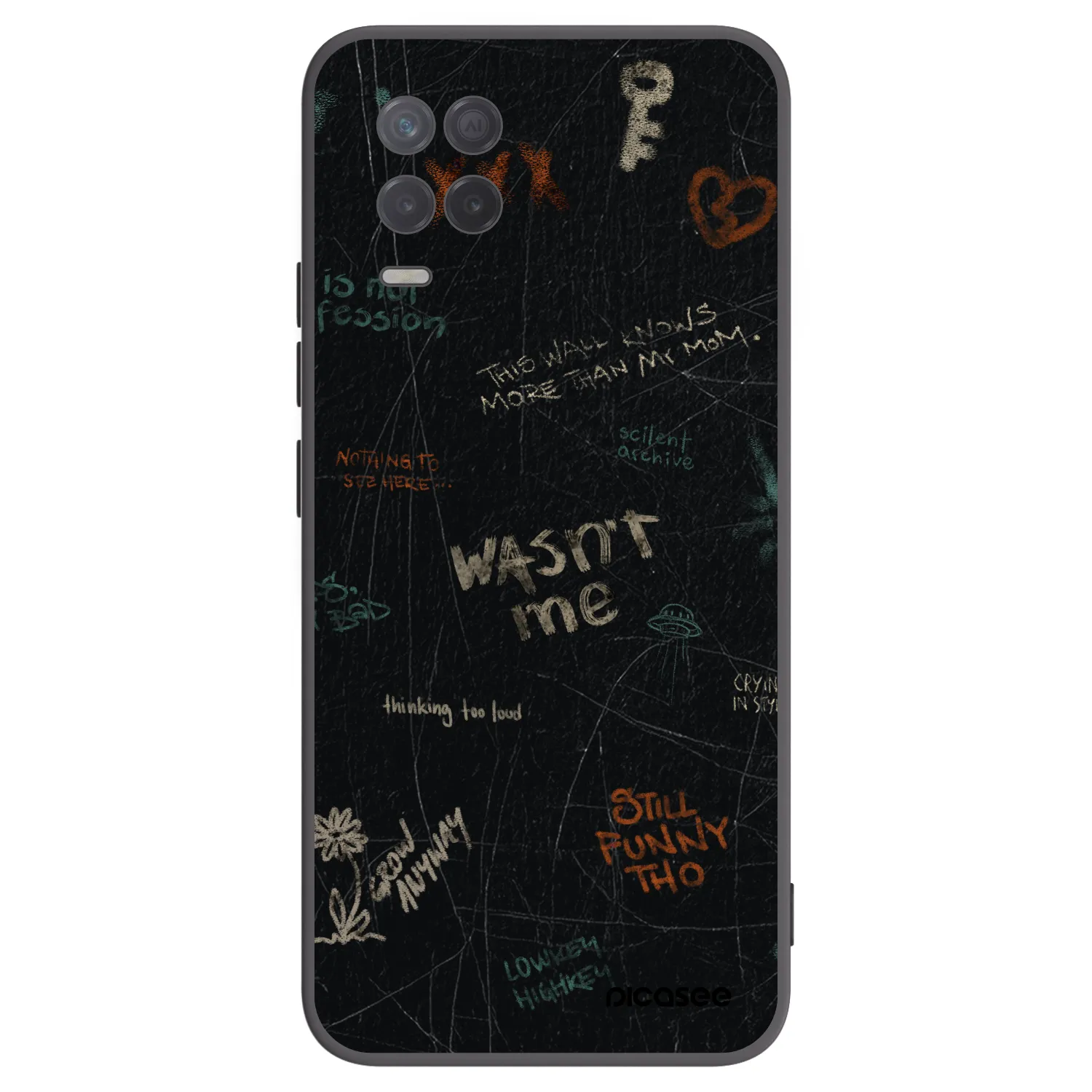 Picasee Realme 8 5G Hülle - Schwarzes Silikon - CONFESSION