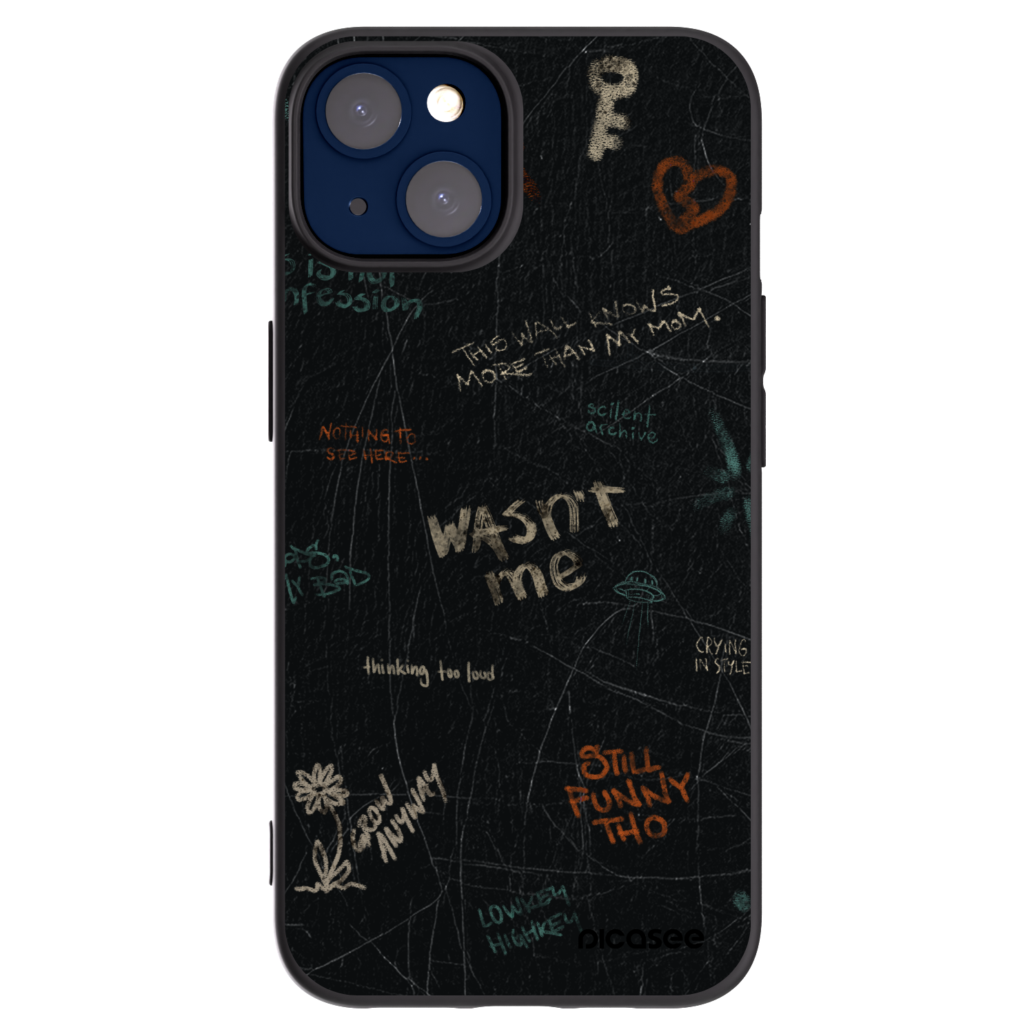 Picasee Apple iPhone 14 Hülle - Schwarzes Silikon - CONFESSION