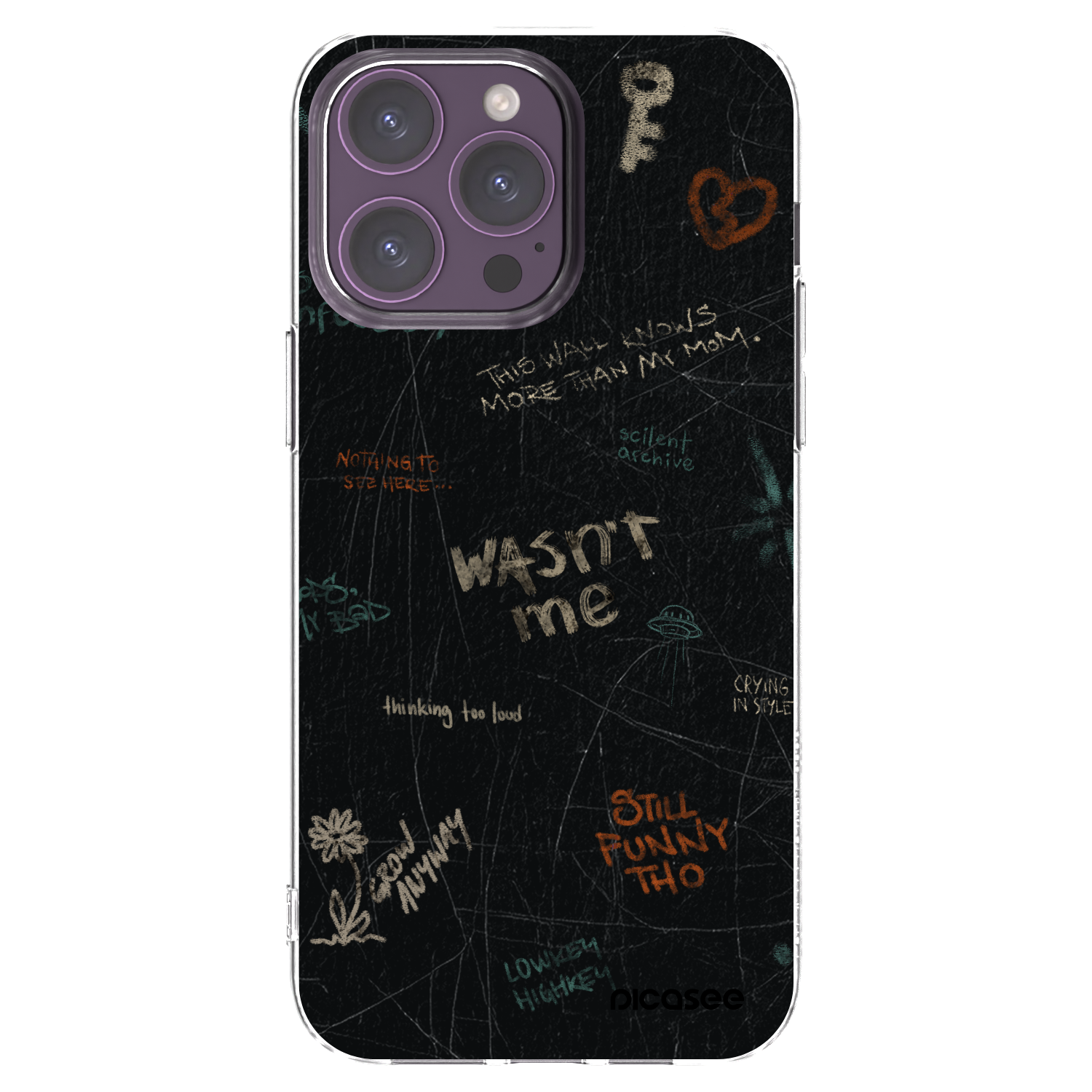 Picasee Apple iPhone 14 Pro Max Hülle - Transparentes Silikon - CONFESSION