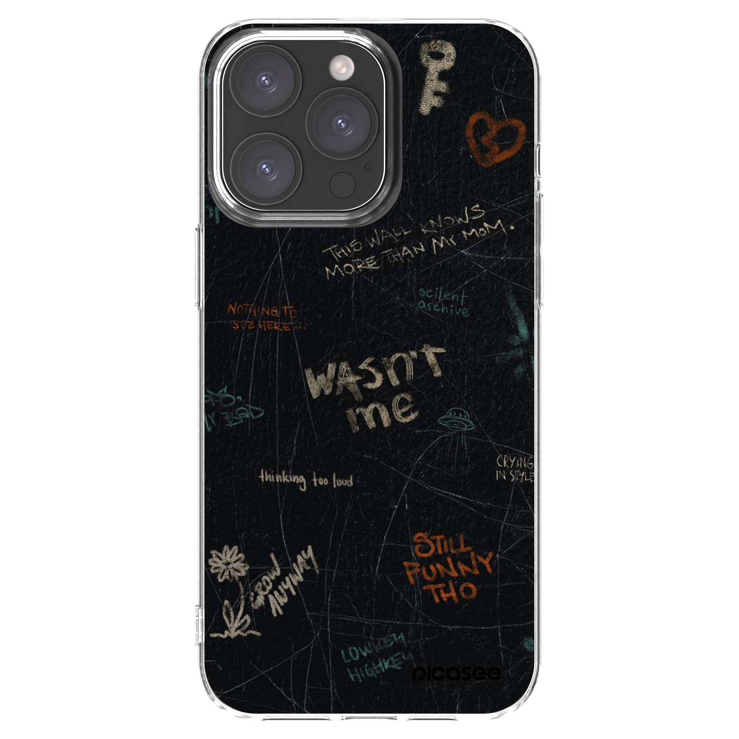 Picasee Apple iPhone 15 Pro Max Hülle - Transparentes Silikon - CONFESSION