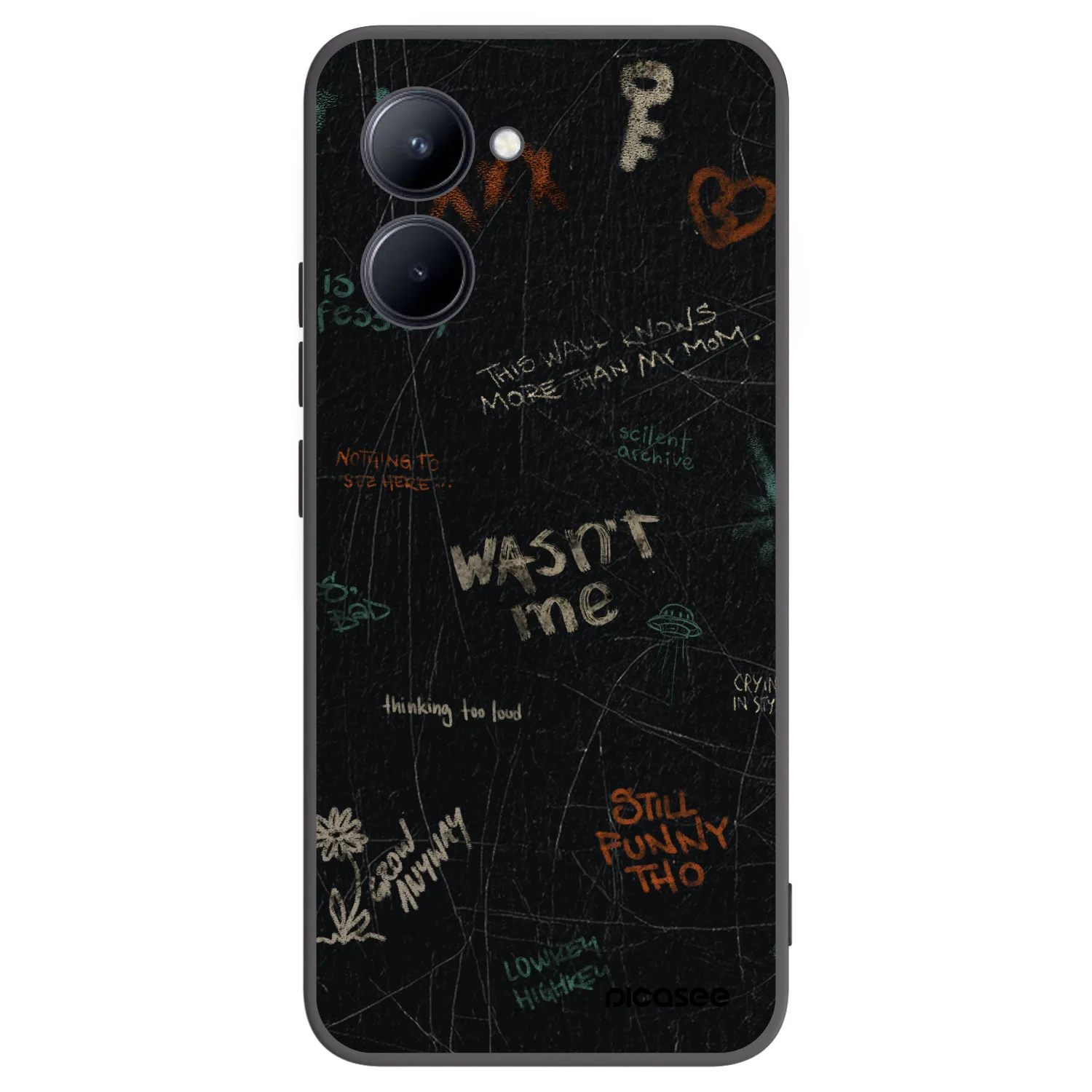 Picasee Realme C33 (2023) Hülle - Schwarzes Silikon - CONFESSION