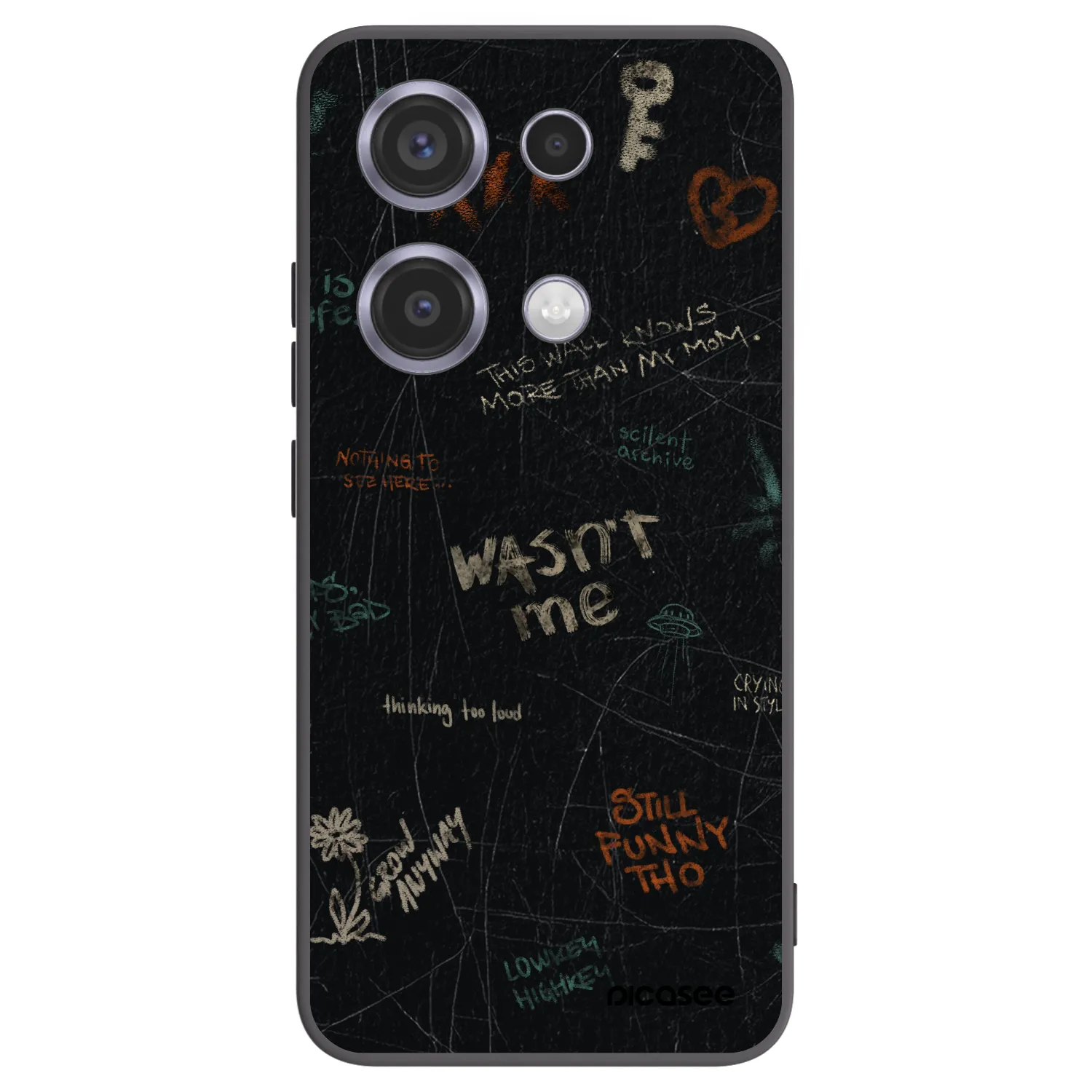 Picasee Xiaomi Redmi Note 14S Hülle - Schwarzes Silikon - CONFESSION