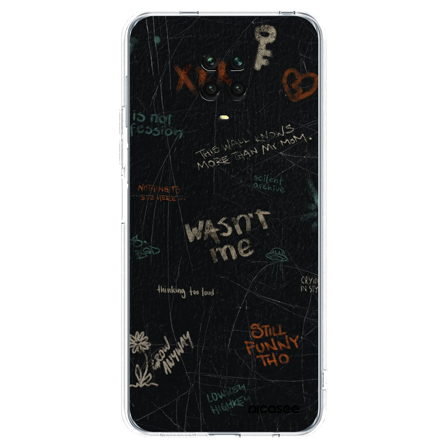 Picasee Xiaomi Redmi Note 9 Pro Hülle - Transparentes Silikon - CONFESSION
