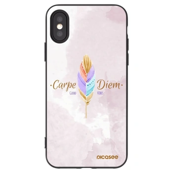 Picasee Apple iPhone X/XS Hülle - Schwarzes Silikon - Genieße den Tag