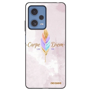Picasee Xiaomi Redmi Note 12 Pro 5G Hülle - Schwarzes Silikon - Genieße den Tag
