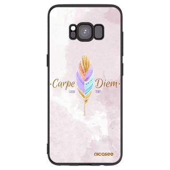 Picasee Samsung Galaxy S8 G950F Hülle - Schwarzes Silikon - Genieße den Tag