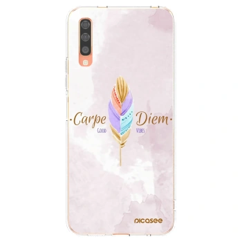 Picasee Samsung Galaxy A70 A705F Hülle - Transparentes Silikon - Genieße den Tag