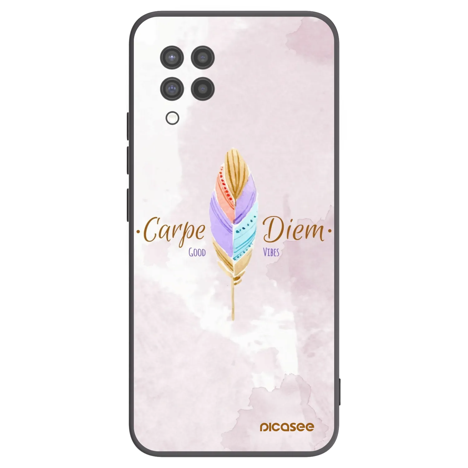 Picasee Samsung Galaxy A42 A426B Hülle - Schwarzes Silikon - Genieße den Tag
