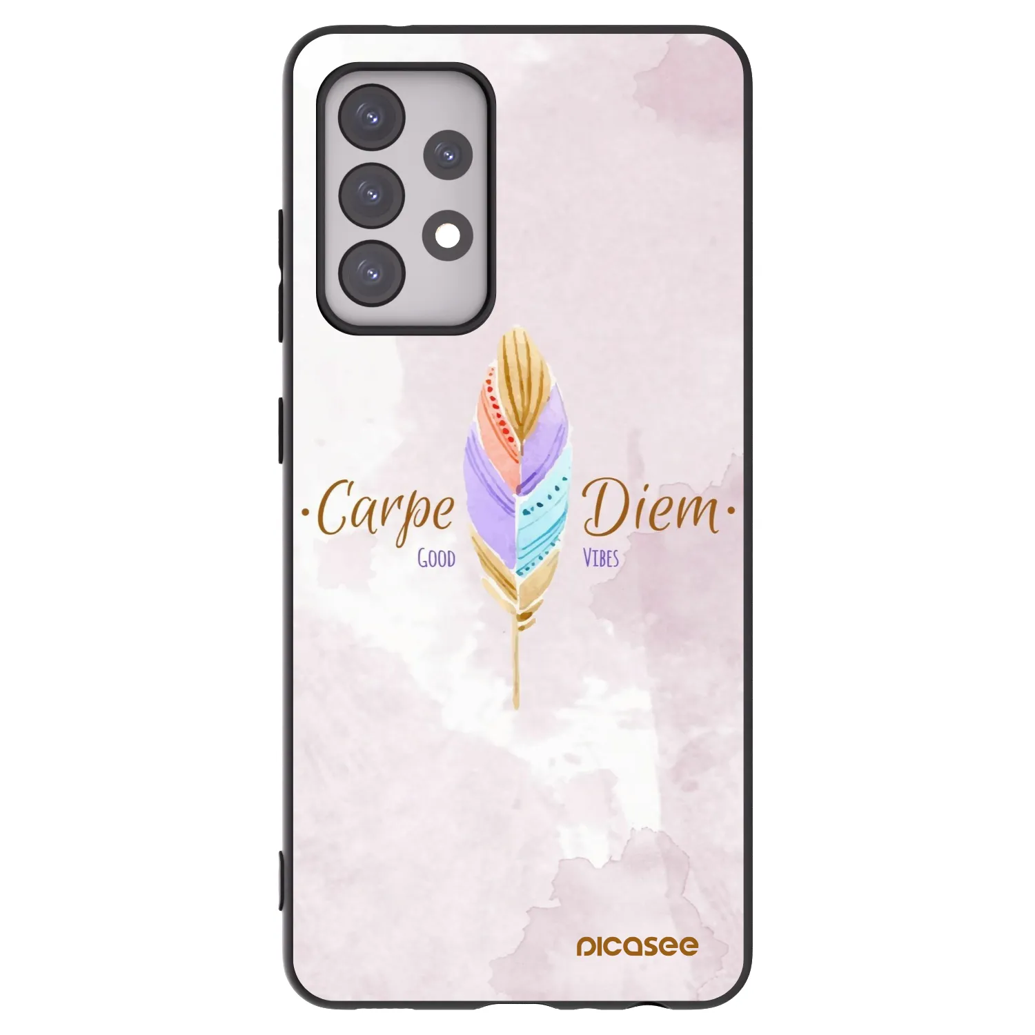 Picasee Samsung Galaxy A52s 5G A528B Hülle - Schwarzes Silikon - Genieße den Tag