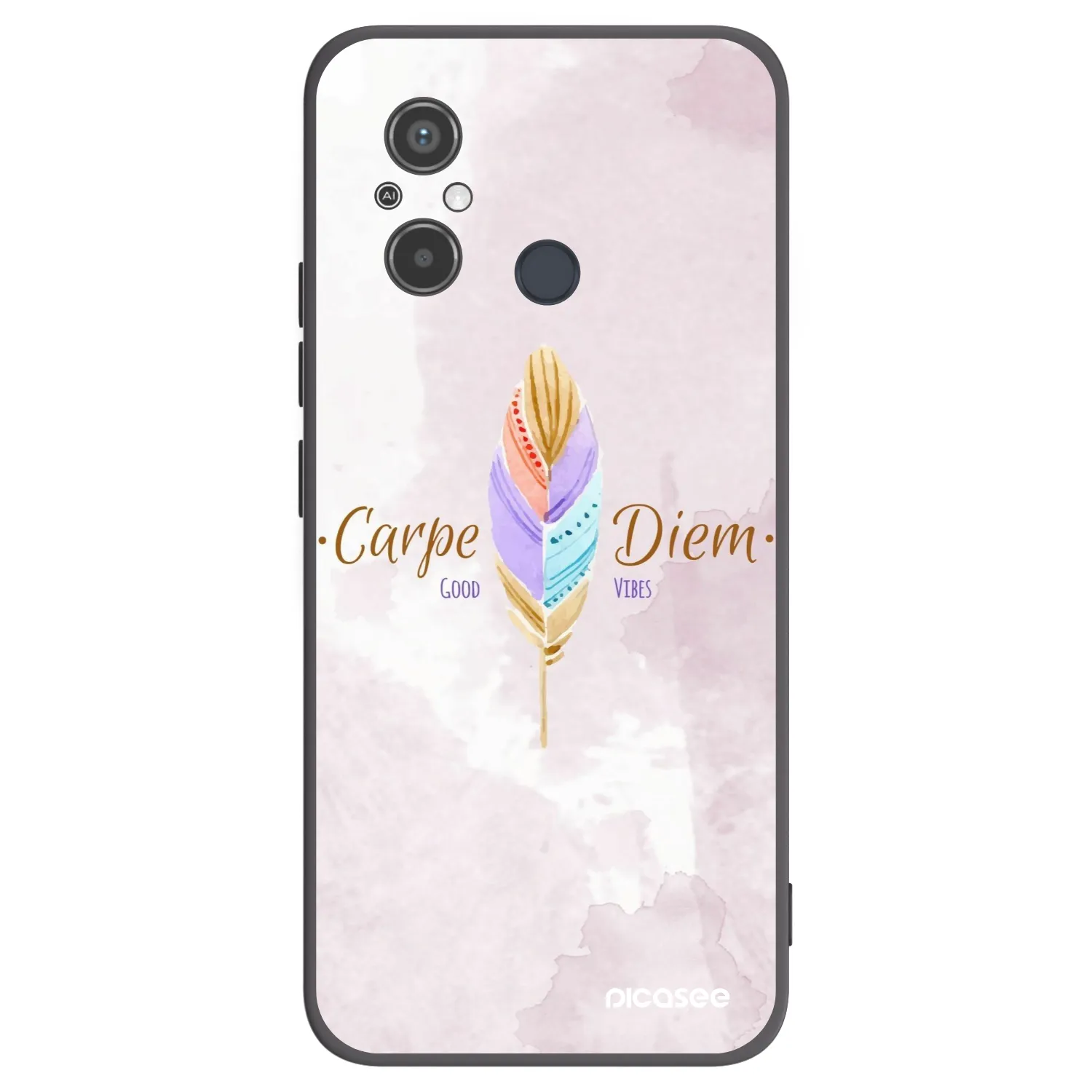 Picasee Xiaomi Redmi 12C Hülle - Schwarzes Silikon - Genieße den Tag