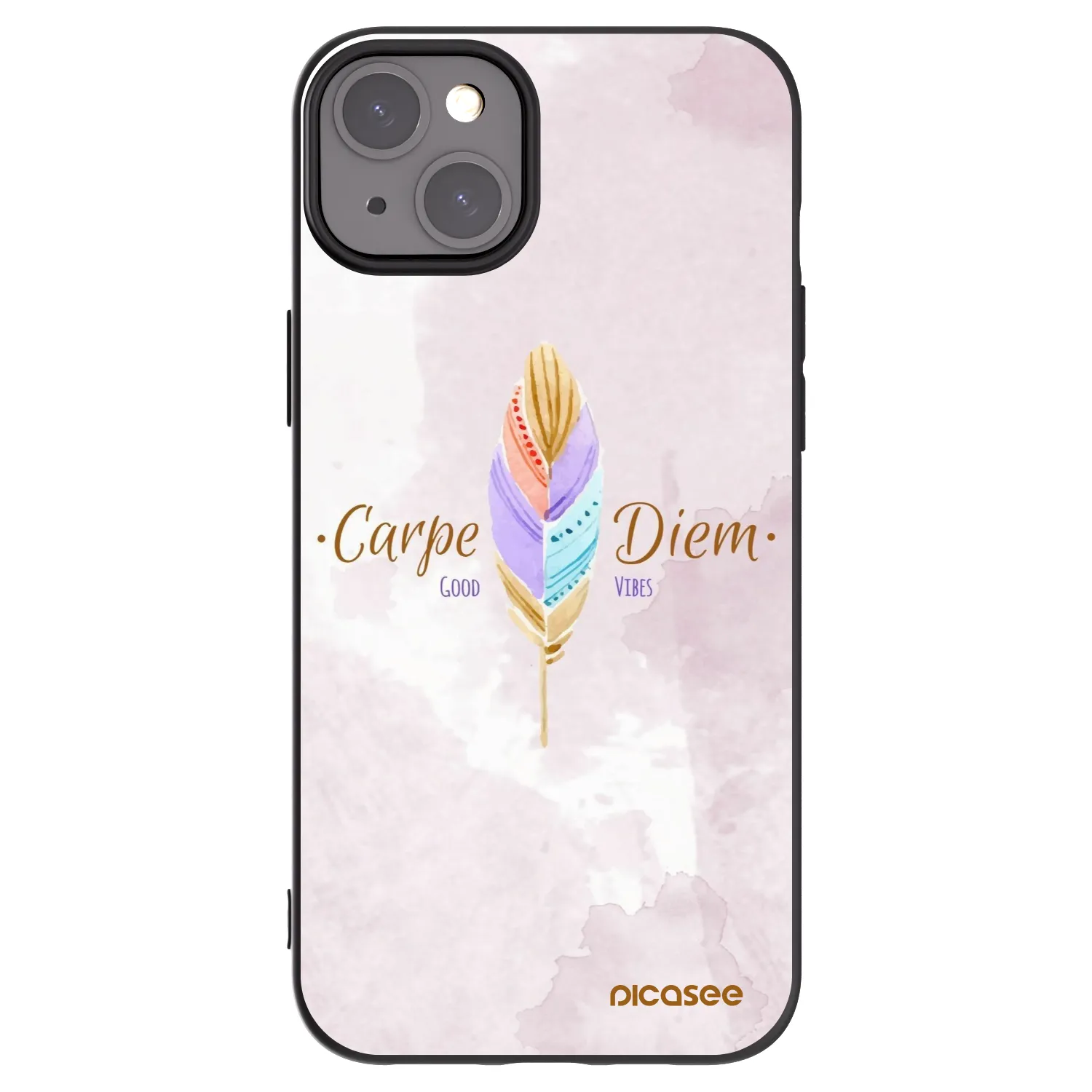 Picasee Apple iPhone 15 Plus Hülle - Schwarzes Silikon - Genieße den Tag