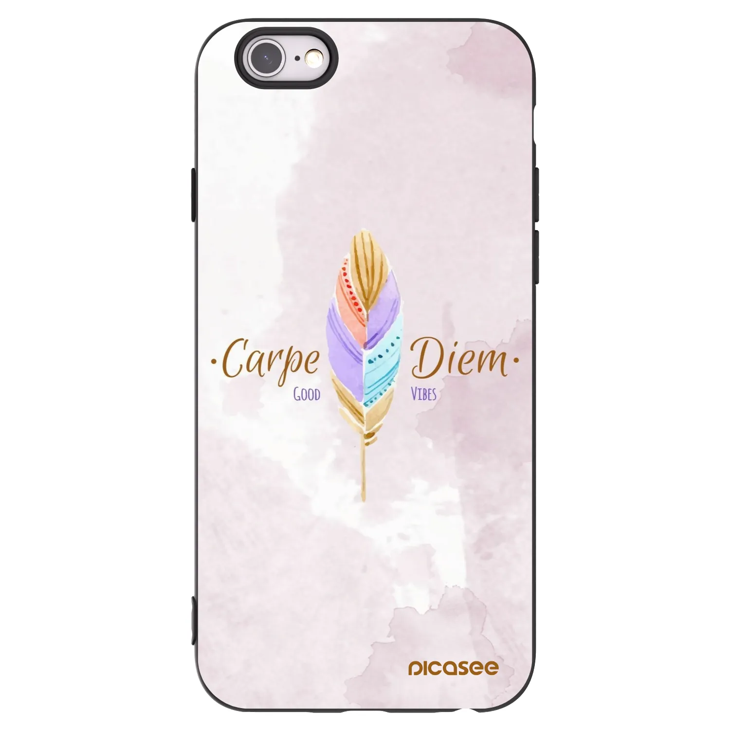 Picasee Apple iPhone 6/6S Hülle - Schwarzes Silikon - Genieße den Tag