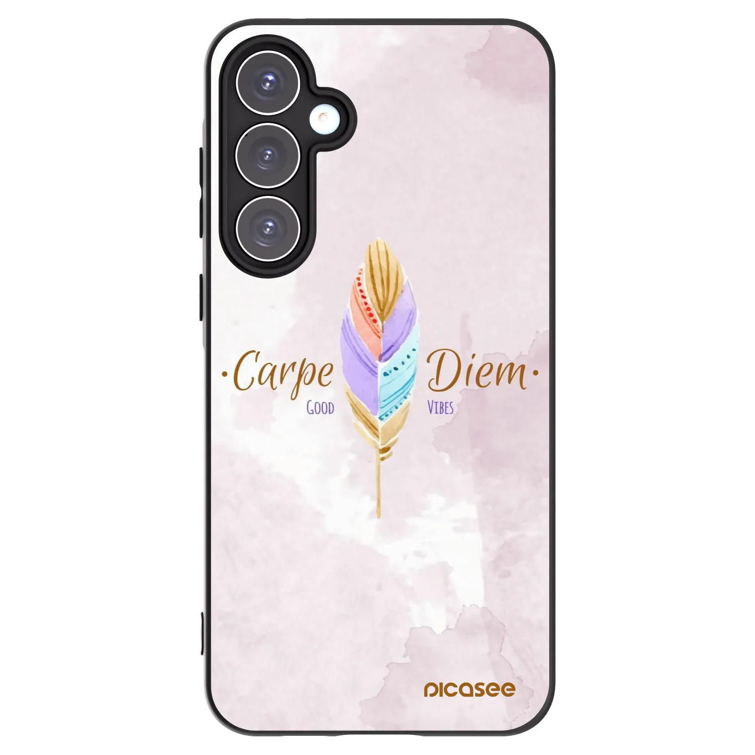 Picasee Samsung Galaxy A55 5G A556B Hülle - Schwarzes Silikon - Genieße den Tag