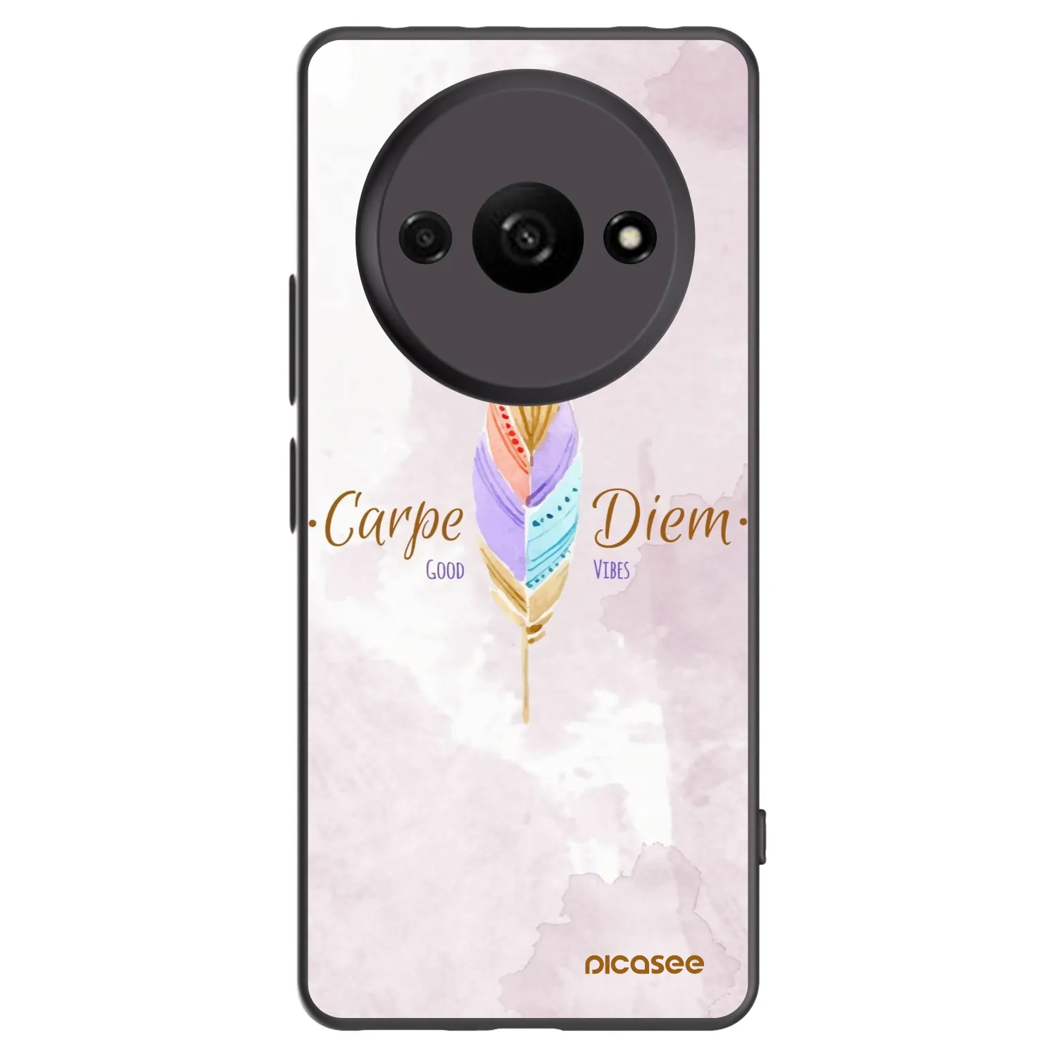 Picasee Xiaomi Redmi A3 Hülle - Schwarzes Silikon - Genieße den Tag