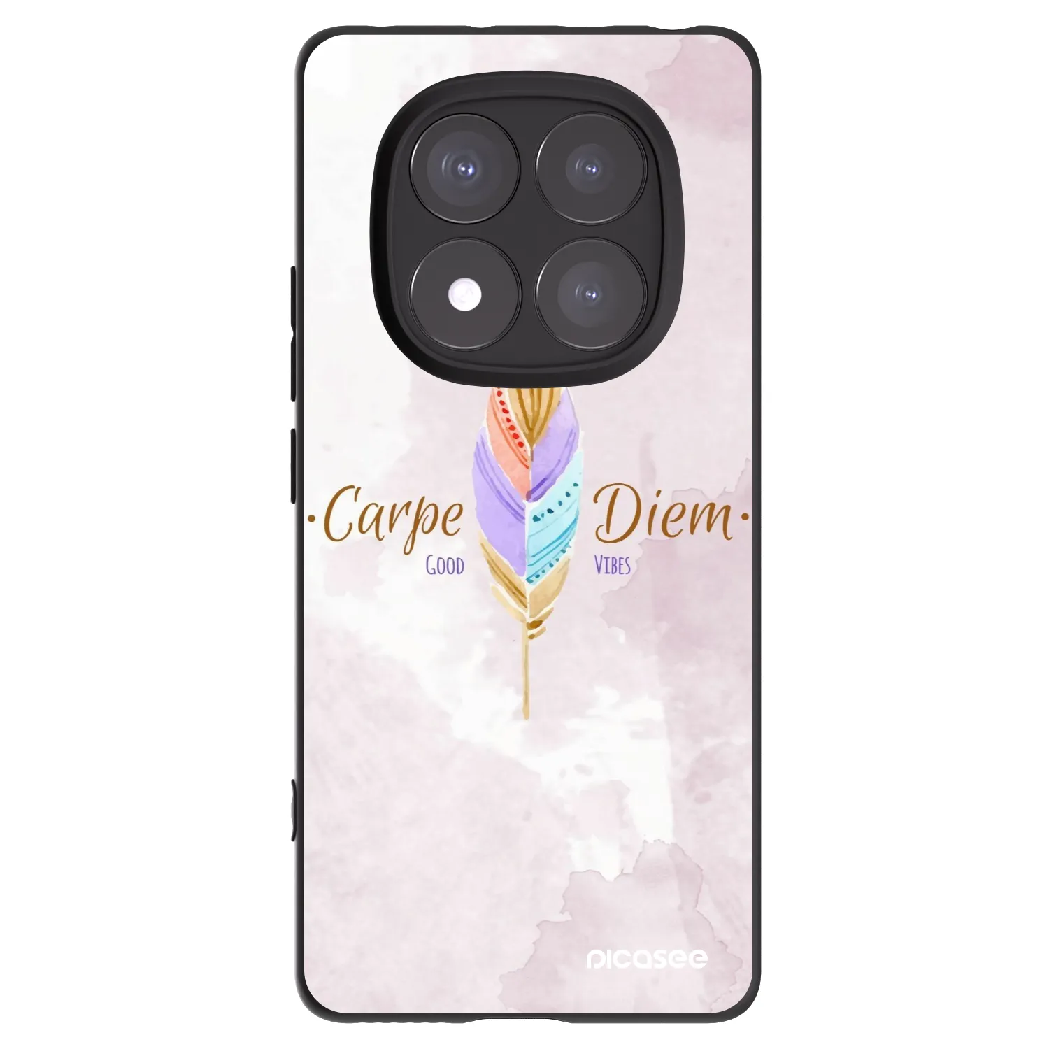 Picasee Xiaomi Redmi Note 14 Pro 5G Hülle - Schwarzes Silikon - Genieße den Tag