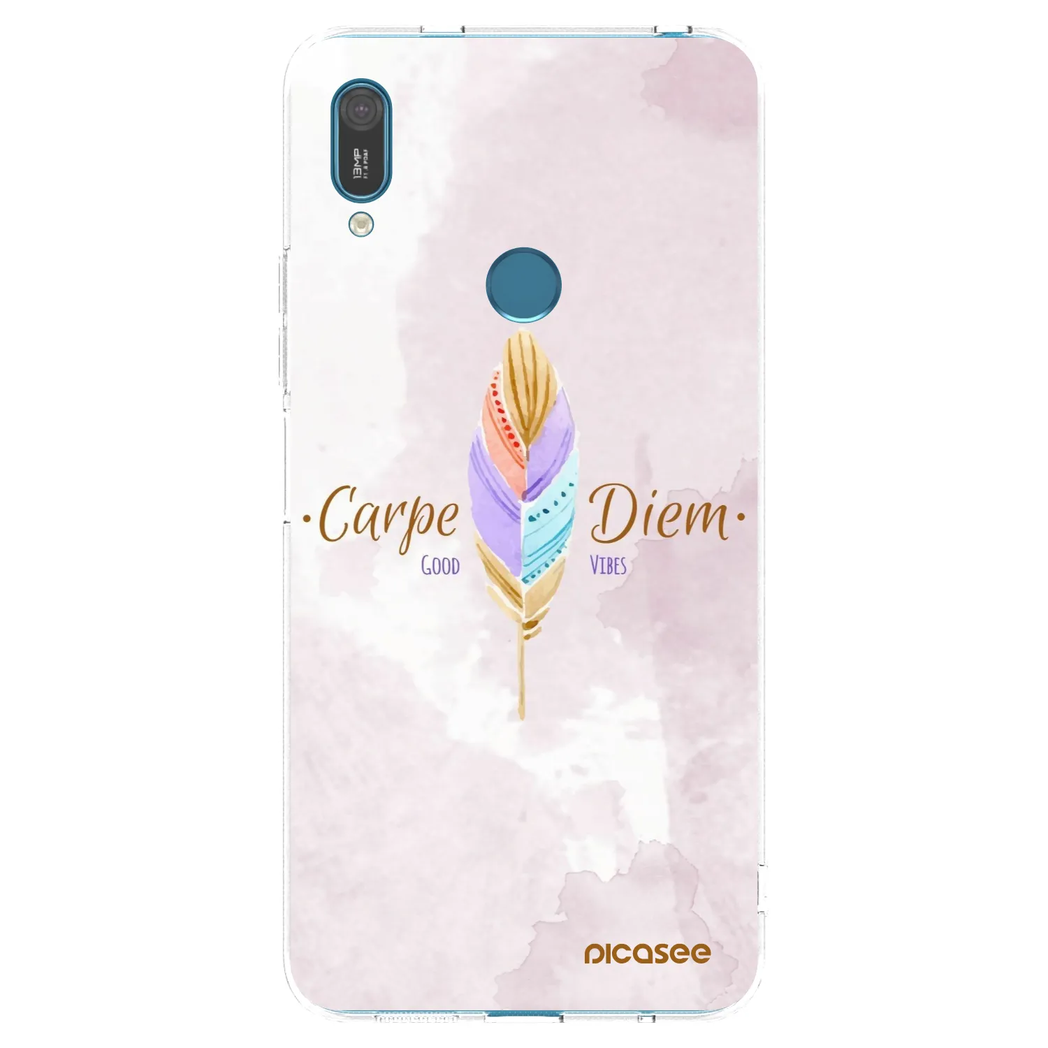 Picasee Huawei Y7 2019 Hülle - Transparentes Silikon - Genieße den Tag