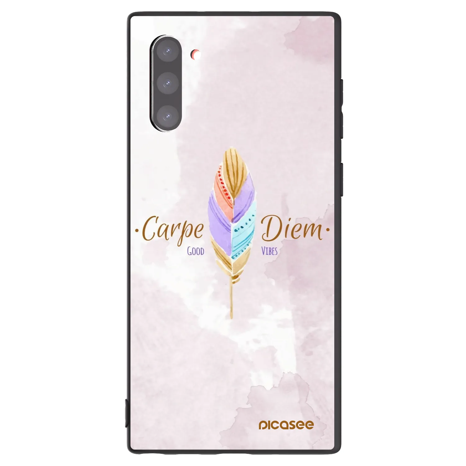 Picasee Samsung Galaxy Note 10 N970F Hülle - Schwarzes Silikon - Genieße den Tag