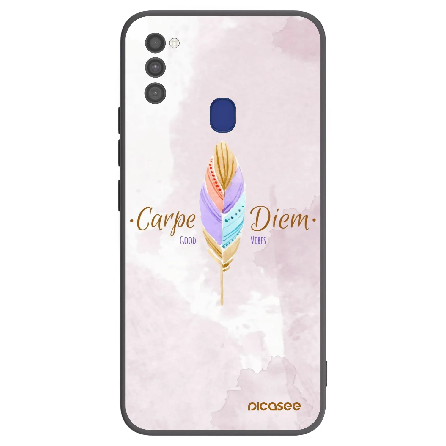 Picasee Samsung Galaxy M21 M215F Hülle - Schwarzes Silikon - Genieße den Tag