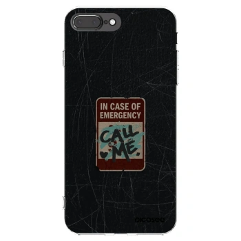 Picasee Apple iPhone 7 Plus Hülle - Transparentes Silikon - EMERGENCY