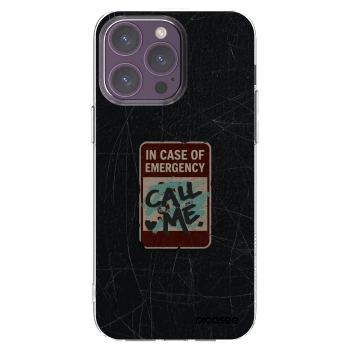 Picasee Apple iPhone 14 Pro Max Hülle - Transparentes Silikon - EMERGENCY