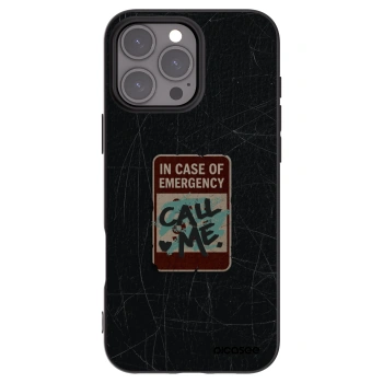 Picasee Apple iPhone 16 Pro Max Hülle - Schwarzes Silikon - EMERGENCY