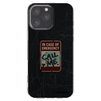 Picasee Apple iPhone 16 Pro Max Hülle - Transparentes Silikon - EMERGENCY