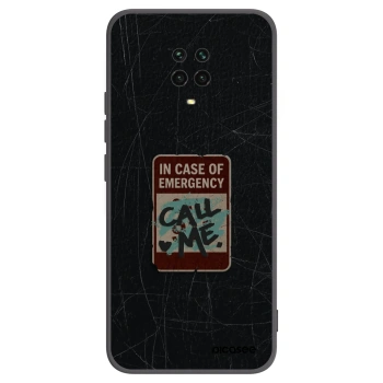 Picasee Xiaomi Redmi Note 9 Pro Hülle - Schwarzes Silikon - EMERGENCY