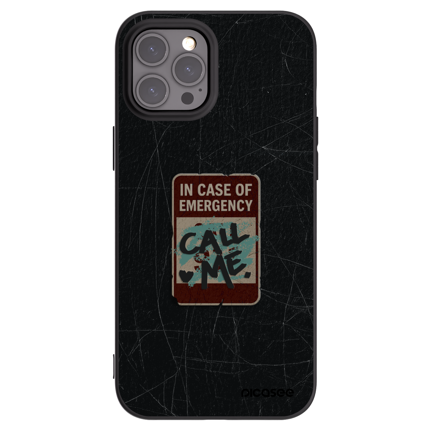 Picasee Apple iPhone 12 Pro Max Hülle - Schwarzes Silikon - EMERGENCY