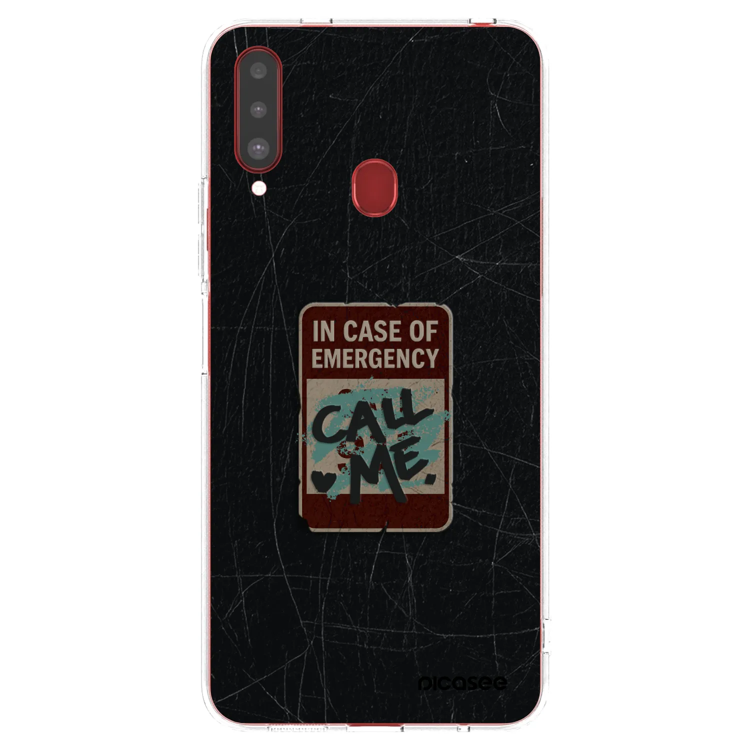 Picasee Samsung Galaxy A20s Hülle - Transparentes Silikon - EMERGENCY