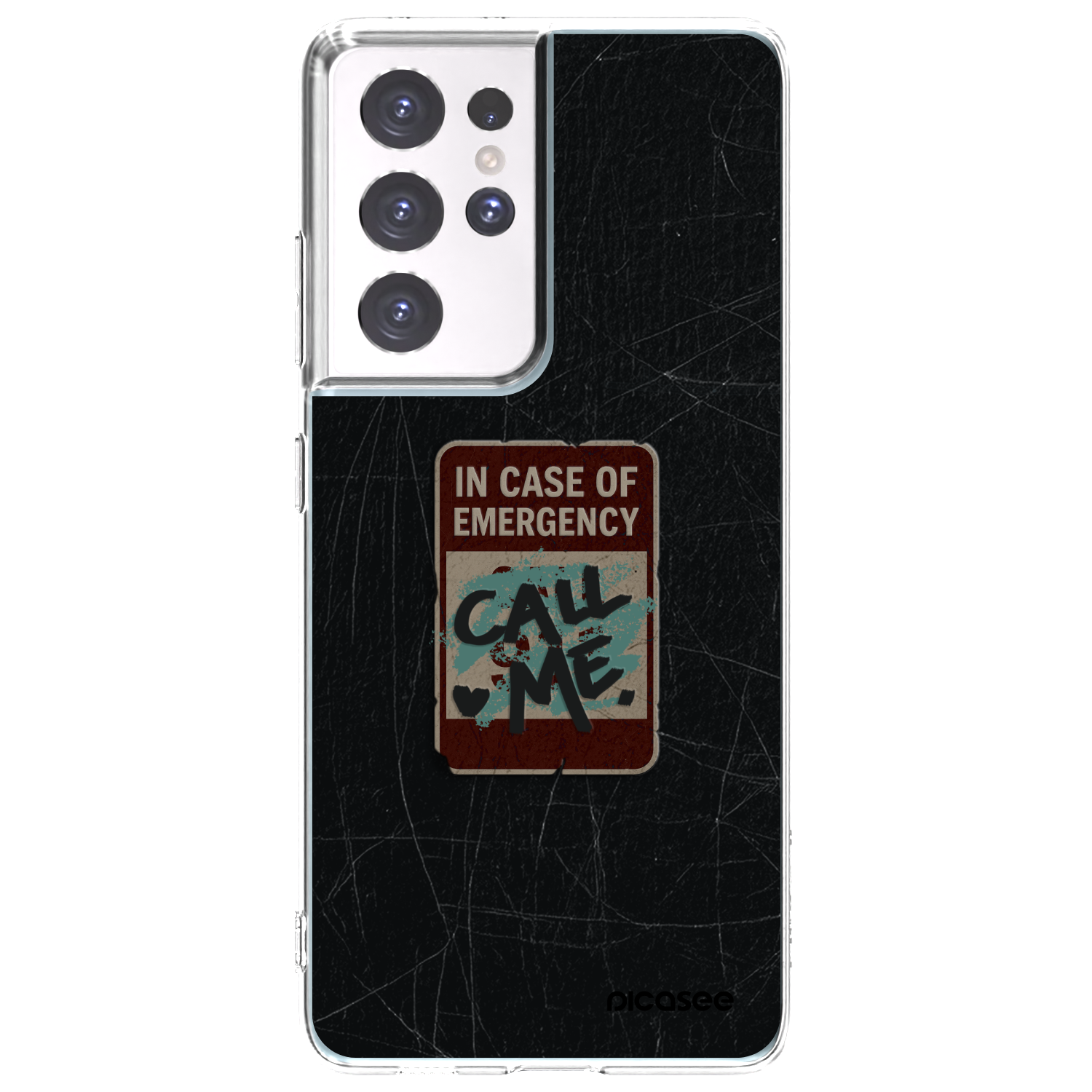 Picasee Samsung Galaxy S21 Ultra 5G G998B Hülle - Transparentes Silikon - EMERGENCY