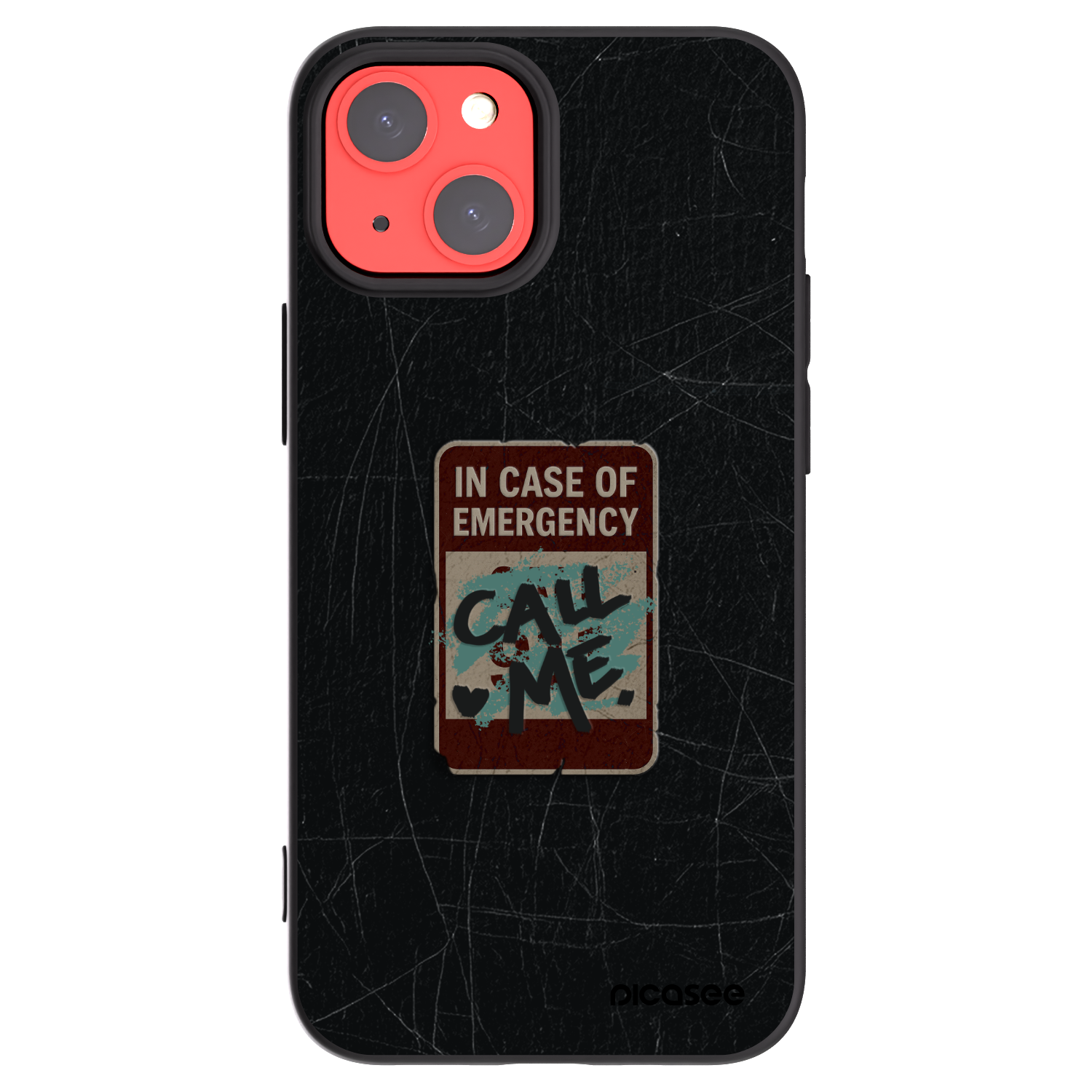 Picasee Apple iPhone 13 mini Hülle - Schwarzes Silikon - EMERGENCY