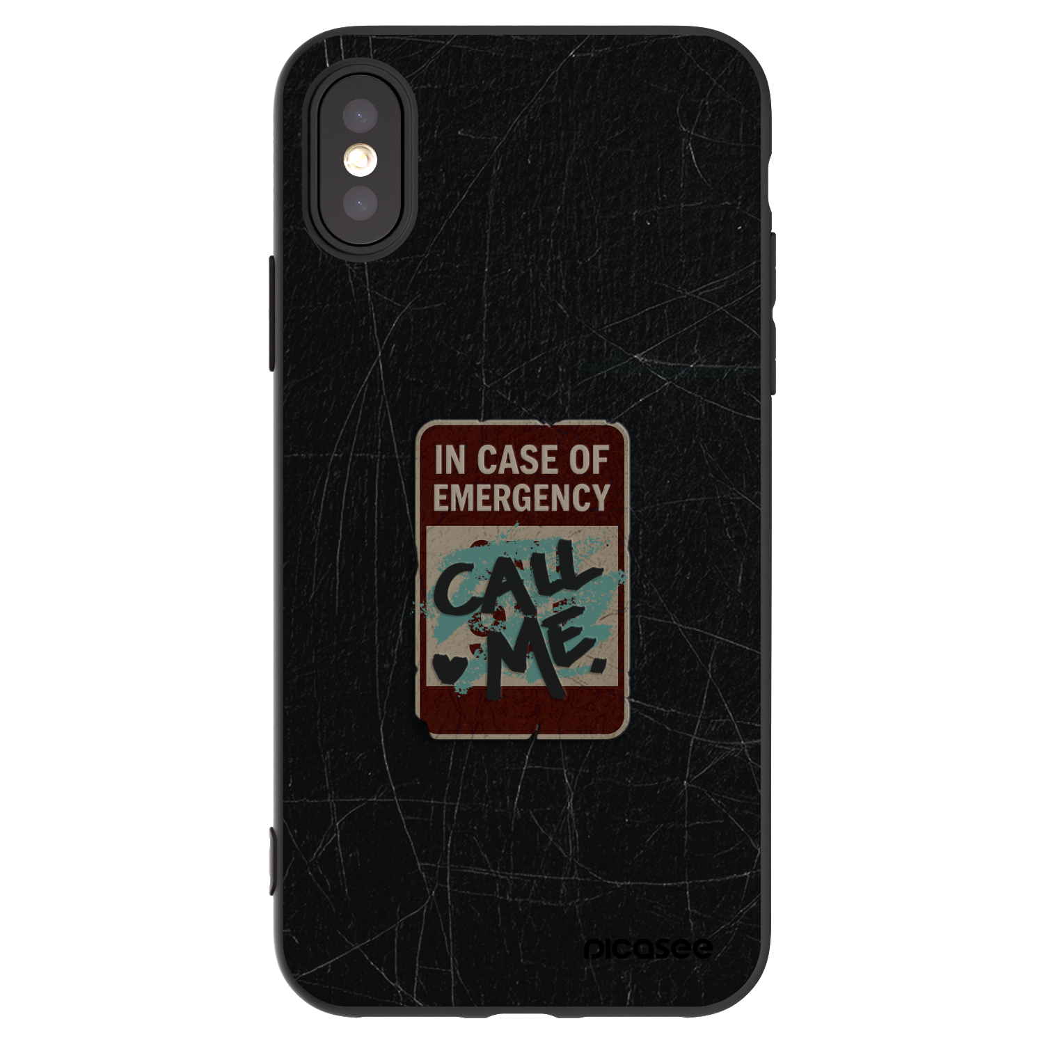 Picasee Apple iPhone X/XS Hülle - Schwarzes Silikon - EMERGENCY