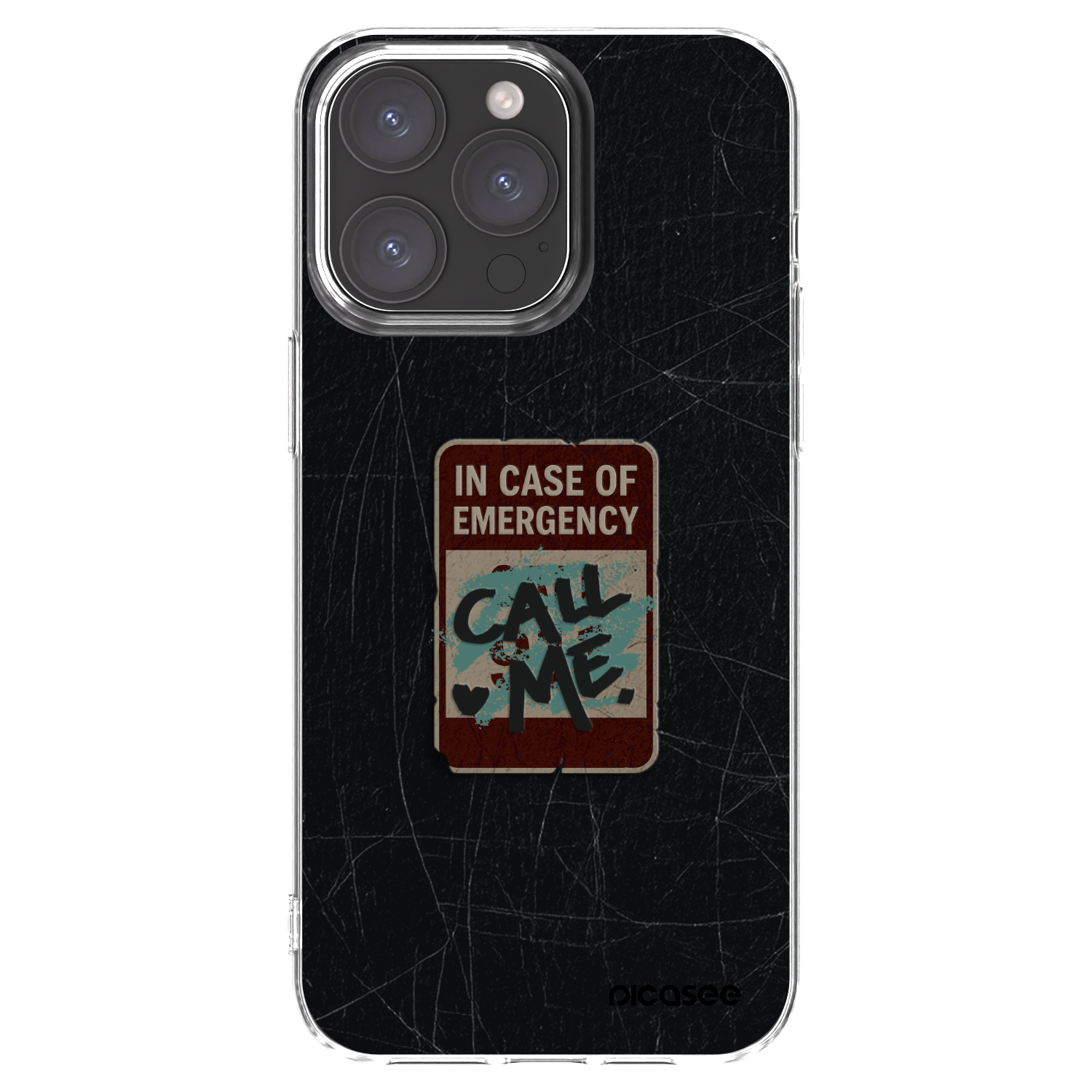 Picasee Apple iPhone 15 Pro Max Hülle - Transparentes Silikon - EMERGENCY