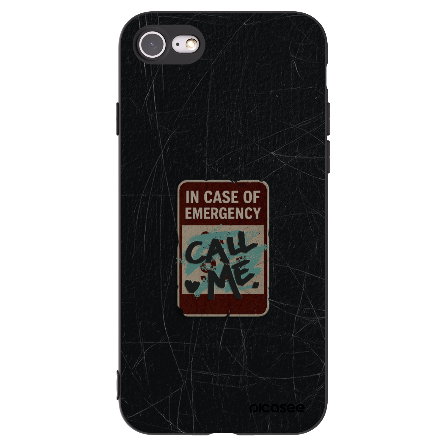 Picasee Apple iPhone 7 Hülle - Schwarzes Silikon - EMERGENCY