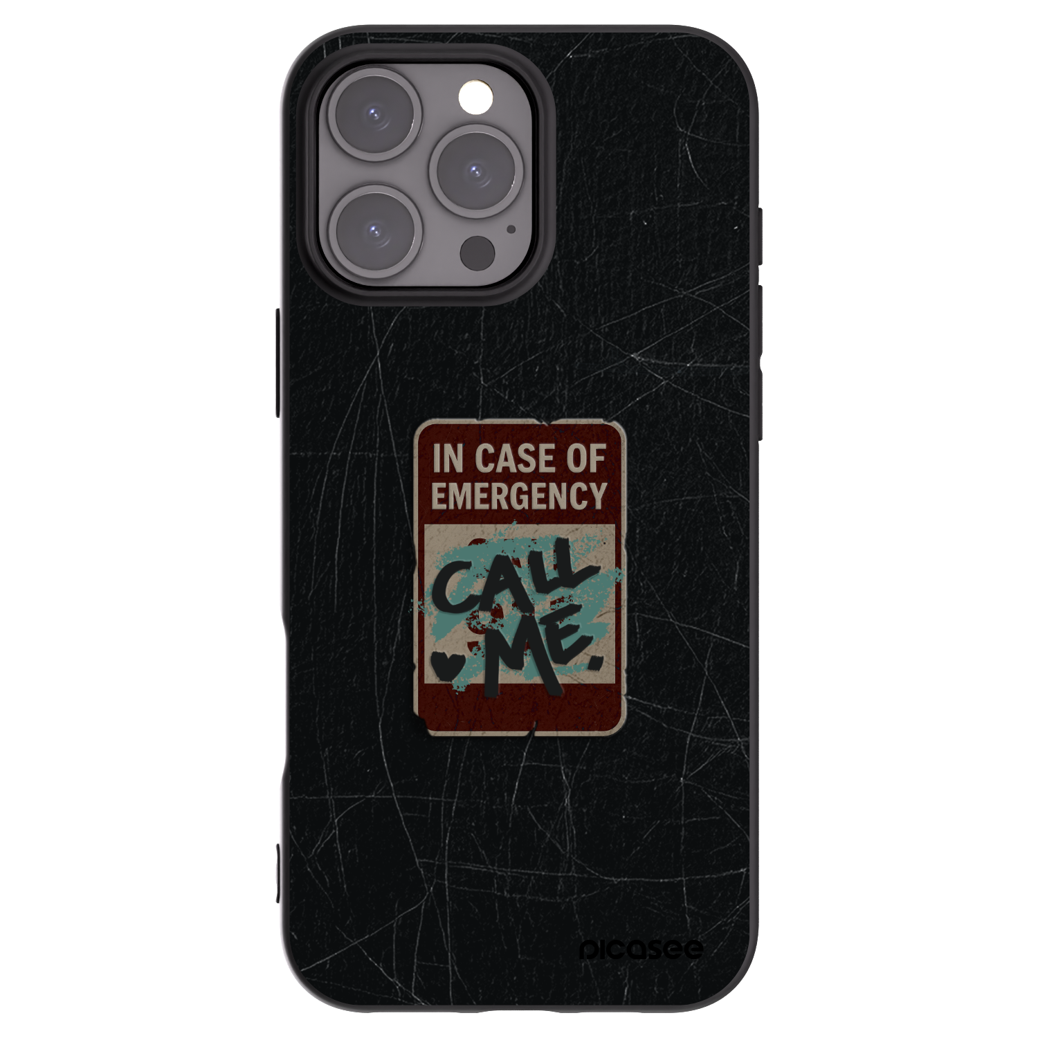 Picasee Apple iPhone 16 Pro Max Hülle - Schwarzes Silikon - EMERGENCY