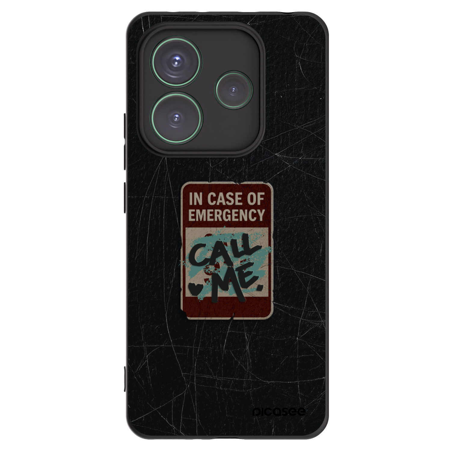 Picasee Xiaomi Redmi Note 14 5G Hülle - Schwarzes Silikon - EMERGENCY