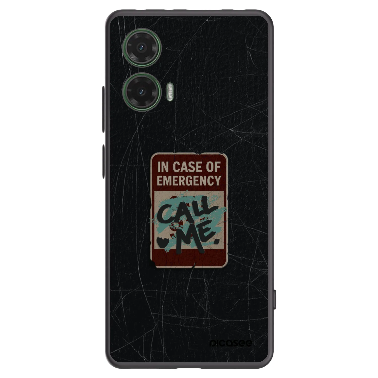 Picasee Motorola Moto G35 5G Hülle - Schwarzes Silikon - EMERGENCY