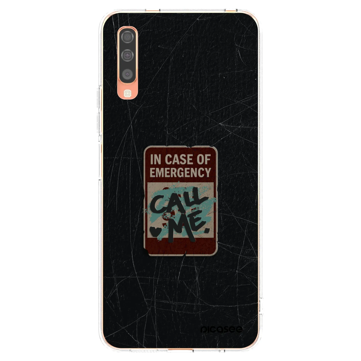 Picasee Samsung Galaxy A70 A705F Hülle - Transparentes Silikon - EMERGENCY
