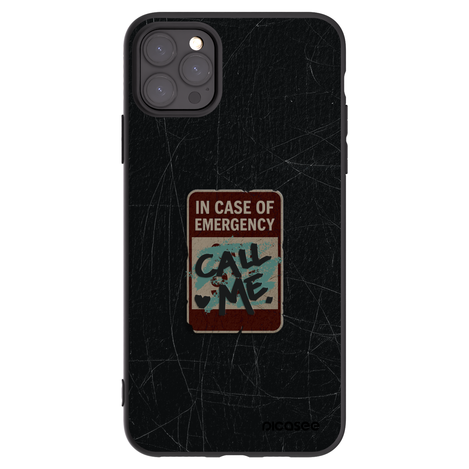 Picasee Apple iPhone 11 Pro Max Hülle - Schwarzes Silikon - EMERGENCY