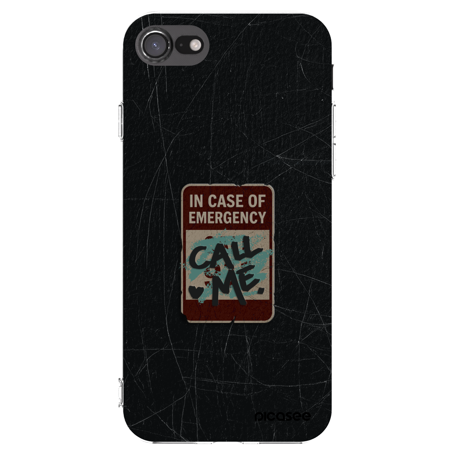 Picasee Apple iPhone 8 Hülle - Transparentes Silikon - EMERGENCY