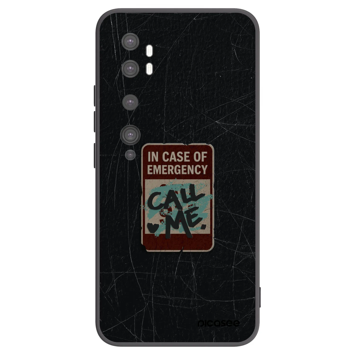 Picasee Xiaomi Mi Note 10 (Pro) Hülle - Schwarzes Silikon - EMERGENCY