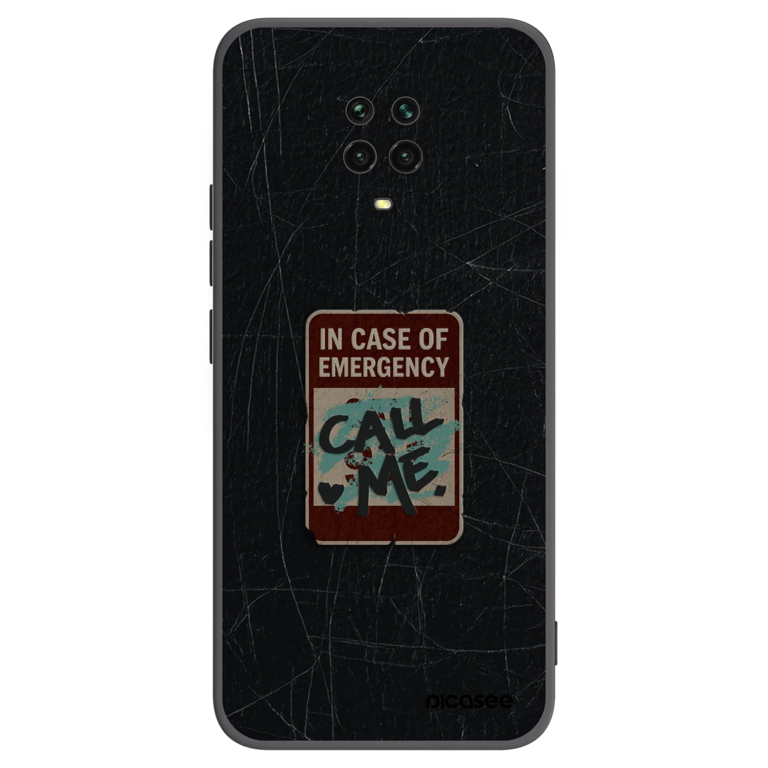 Picasee Xiaomi Redmi Note 9 Pro Hülle - Schwarzes Silikon - EMERGENCY