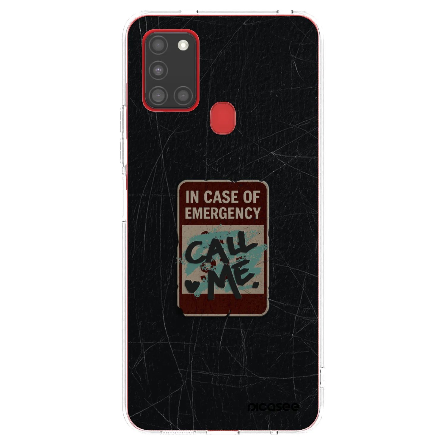 Picasee Samsung Galaxy A21s Hülle - Transparentes Silikon - EMERGENCY