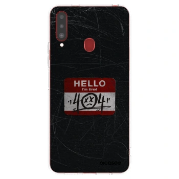 Picasee Samsung Galaxy A20s Hülle - Transparentes Silikon - HELLO 404